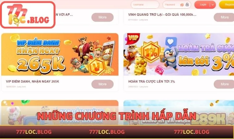 Khuyến Mãi 777LOC - Nhận Thưởng Cực Hấp Dẫn Ngay Hôm Nay Những chương trình hấp dẫn